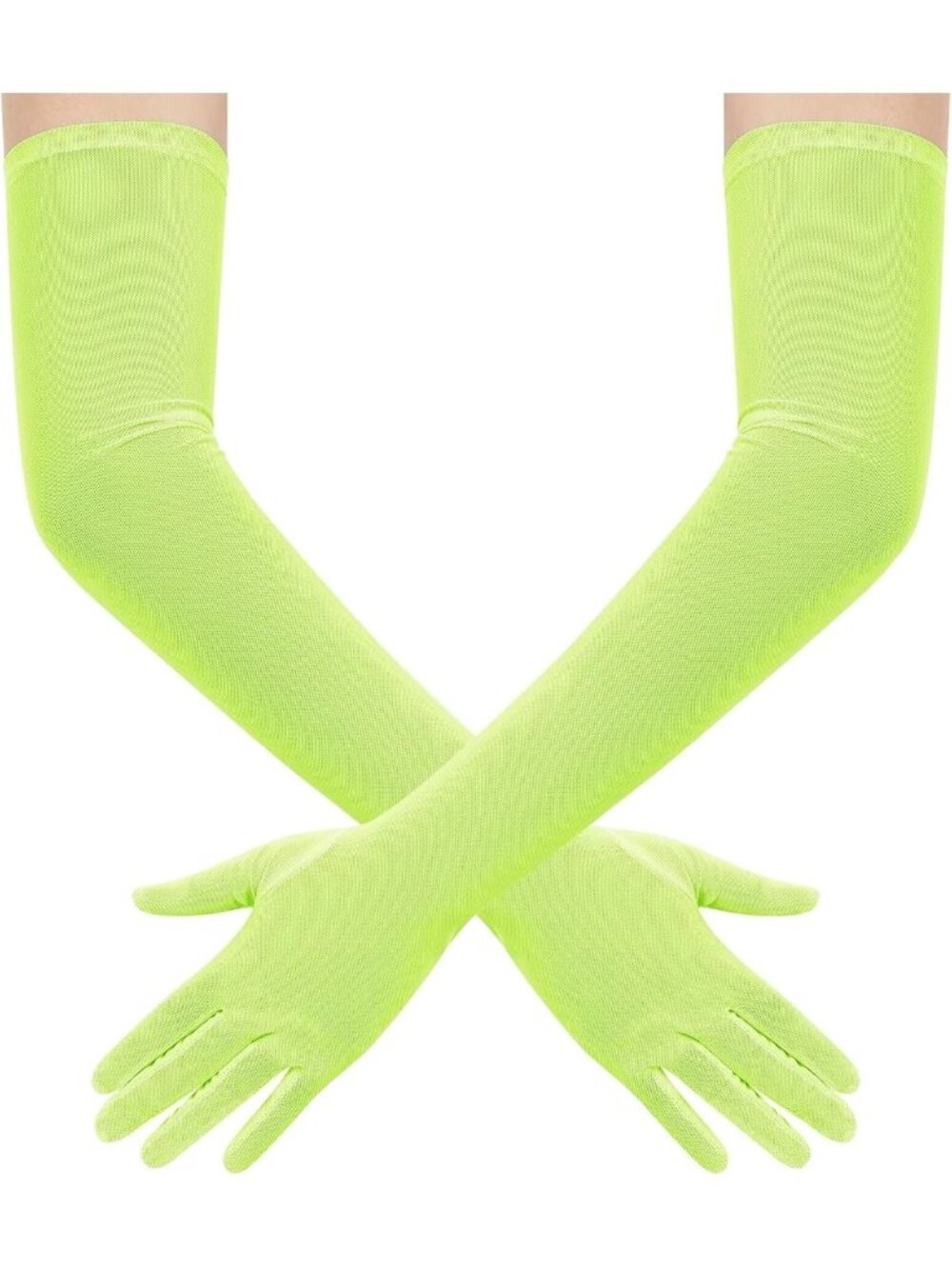 Women's Green Long Mesh Tulle Sheer 1920's Halloween Costume Opera Party Gloves